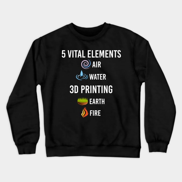 5 Elements 3D Printing Crewneck Sweatshirt by blakelan128